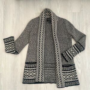 🆕 Lucky Brand Cozy Black / White Tribal Pattern Sweater